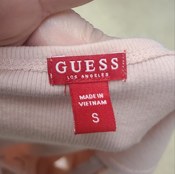 GUESS Pink Ribbed Zipper Front Tank size Small - Picture 5 of 7